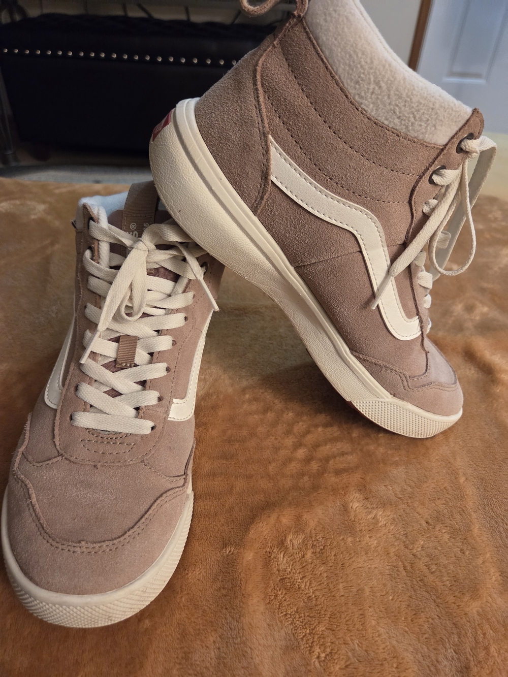 Vans Sk8-Hi Suede Lace-Up Sneakers in Blush